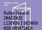 Predavanje prof. dr. sc. Duška Sekulića: „Značenje lijevog i desnog kod hrvatskih građana“
